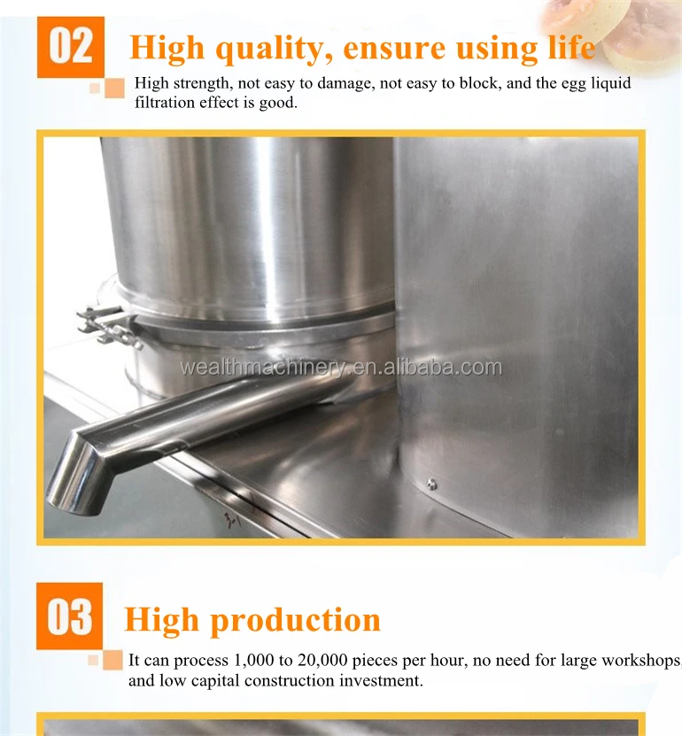 Fully automatic poultry egg shell and liquid separation machine chicken duck goose egg shell breaker egg separator machine