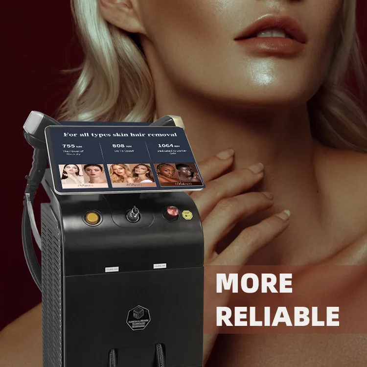 2024 triple wave 755mm 808nm 1064nm laser depilation  titanium 808 nm diode machine laser hair removal machine