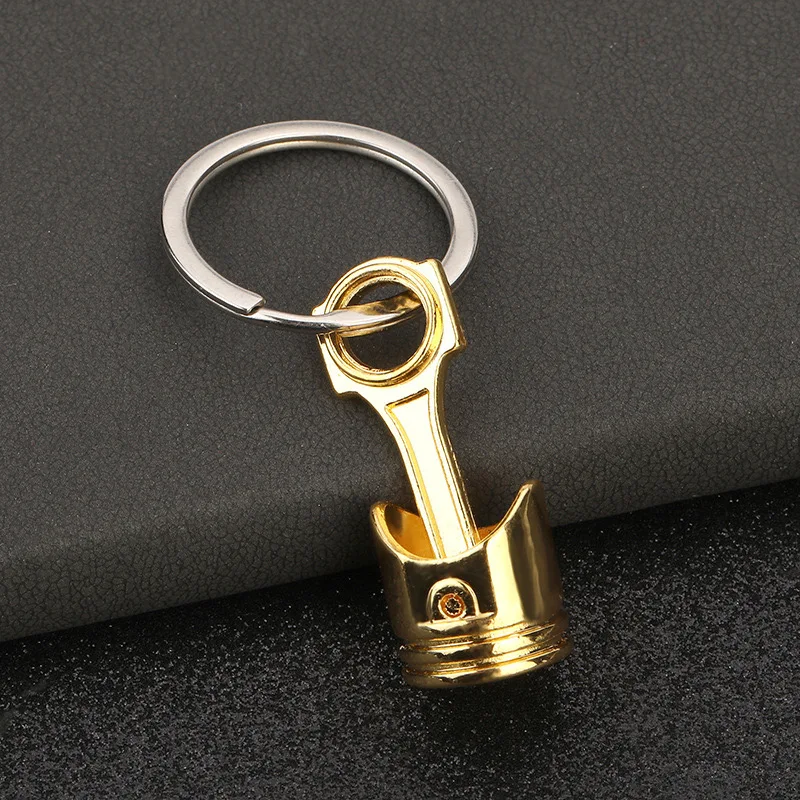 Wholesale 3D Alloy Piston Engine Keychain Customizable Logo Metal Car Piston Carabiner Promotional Keychains