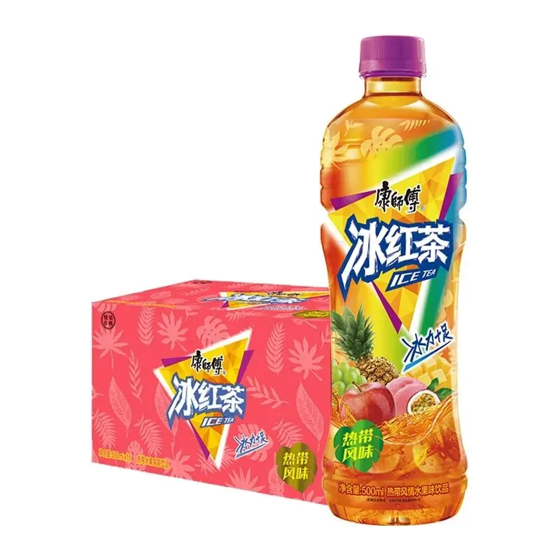 Chinese Beverages Ice Black Tea 500ml Green Tea Fruit Beverage Taste Master Kong Tea Drinks