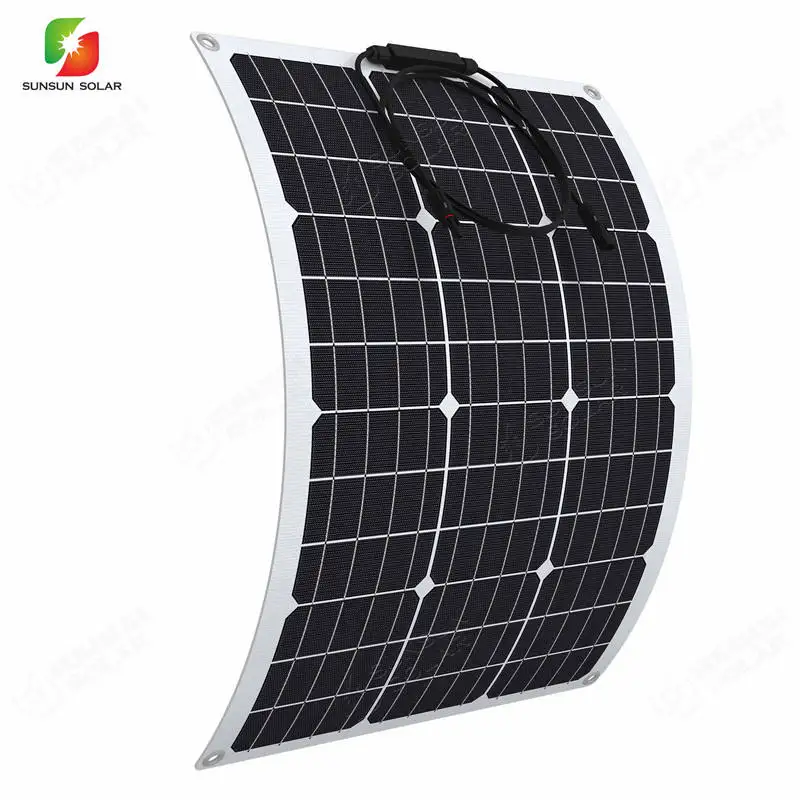 Affordable Eco-worthy Flexible Solar Panel RV Photovoltaic ETFE Monocrystalline Silicon Semi Foldable RV Marine Solar Panel