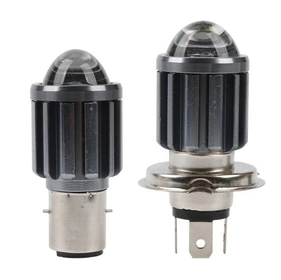 CSP 12V H4 Ba20D LED Headlight Motorcycles Scooters High/Low Beam Dual Color Small Steel Gun Spotlight Stylish LED Light Design