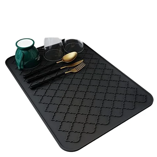 Reusable Nonstick Silicone Dish Drying Mat  Heat Resistant  Easy to Clean  Perfect for Kitchen Counter Sink Bar Bottle  Cup
