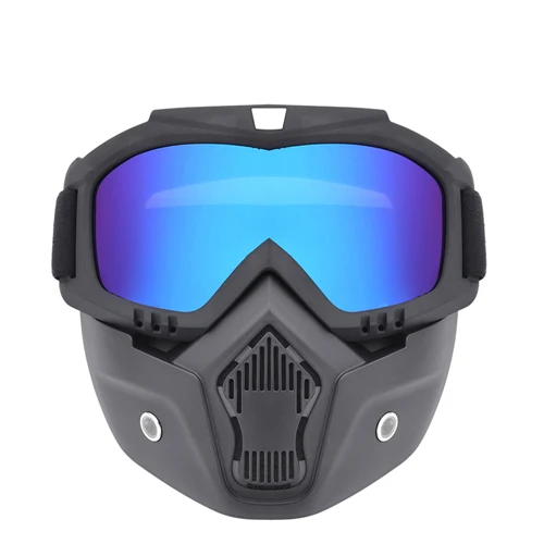 Racepro Motorcycle Helmet Riding Goggles Glasses With Removable Face Mask Detachable Fog-proof Warm Adjustable Goggles
