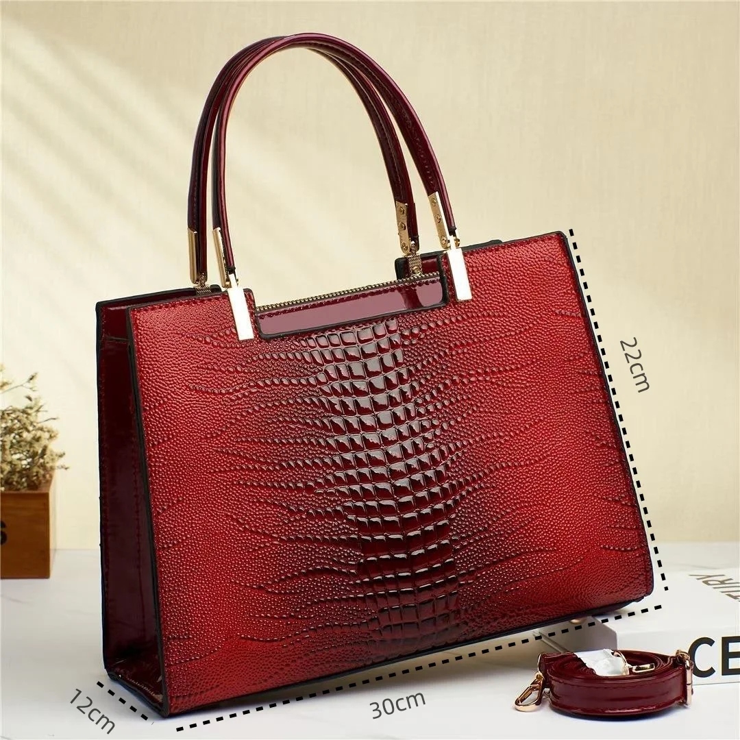 2024 Twinkle New European and American Fashion Bright Leather Handbag Large Capacity Shoulder Bag