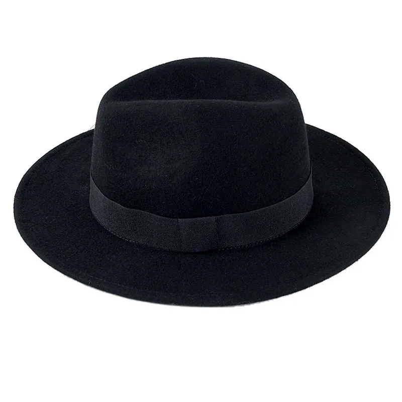 100% шерсть шляпа с широкими полями Панама фетровые шляпы зимняя шляпа Кепка Церков Женщины Мужчины фетровая шляпа