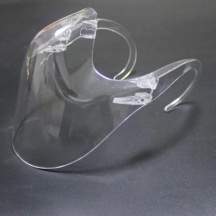 
Custom fashion plastic clear ppe reusable anti fog half safety glasses faceshield cover transparent color ear face shield 