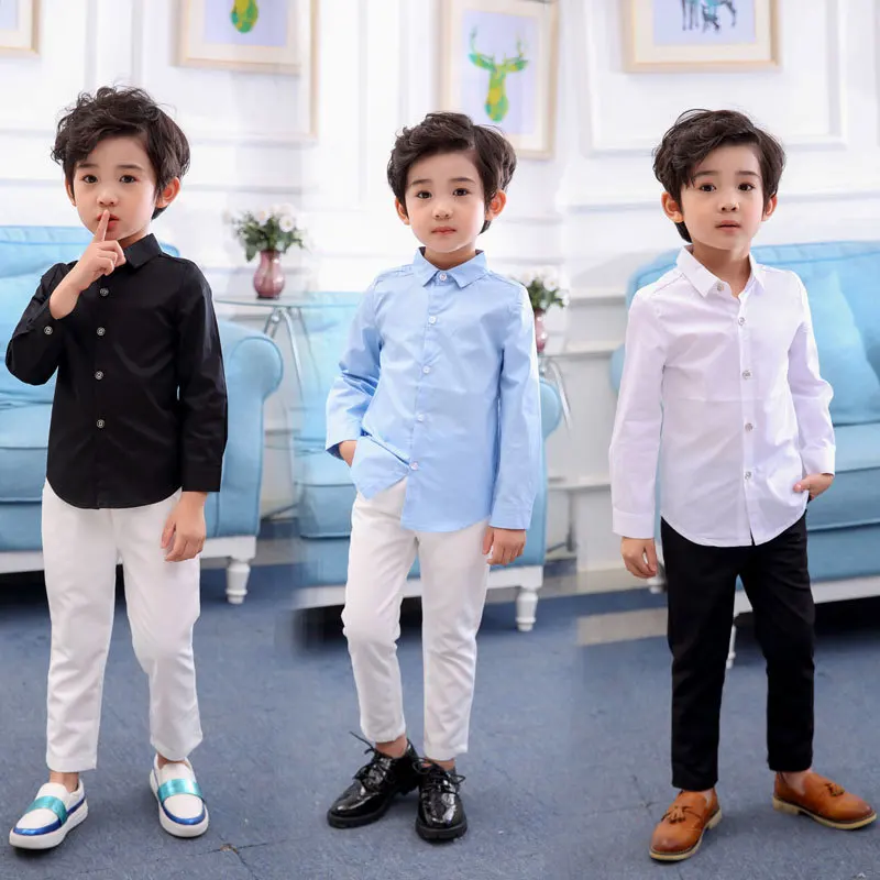 
Boy Kids Trendy Clothing Formal Long Sleeve Shirts For Wedding 