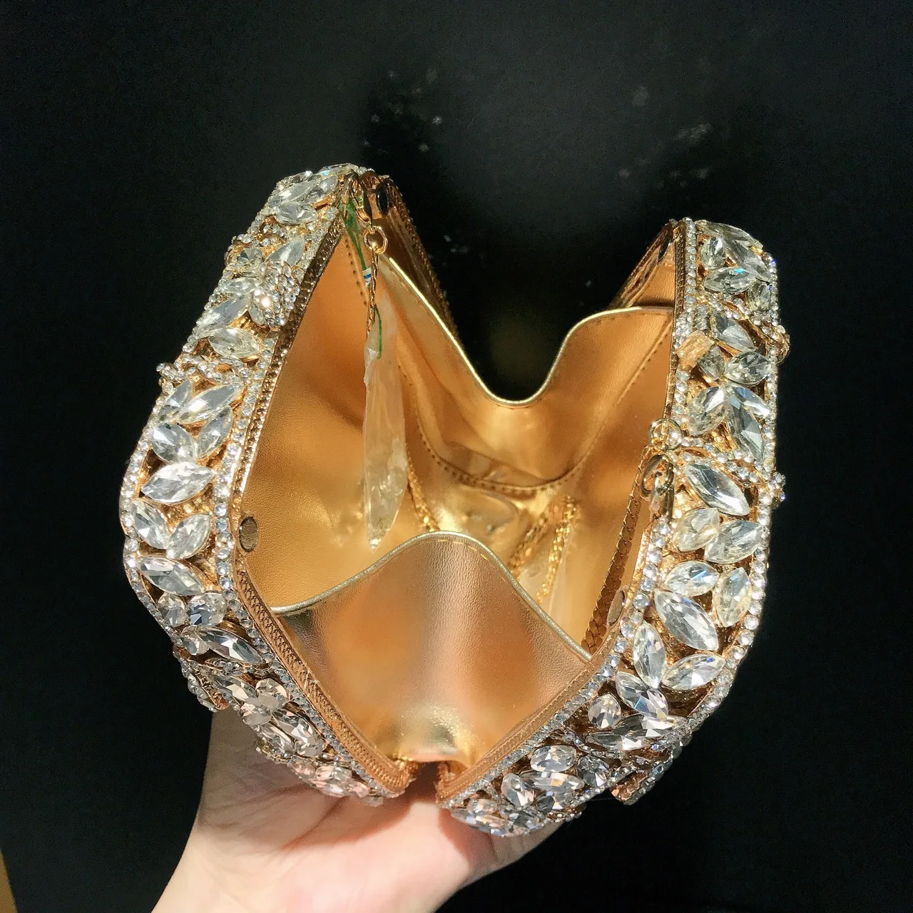 Crystal Begs Metal Chain Women Evening Box Bags Wedding Party Rhinestone Purse Handbags Clutch
