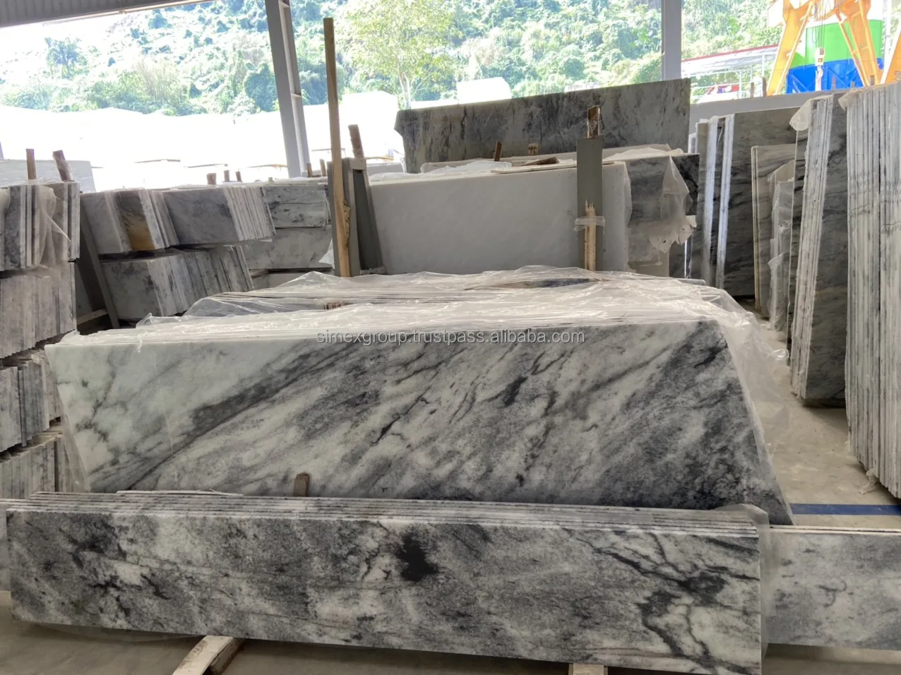 Stone grein marble slab Big Flower Marble Stone Interior and exterior decoration polished Arabescato Marble Slab