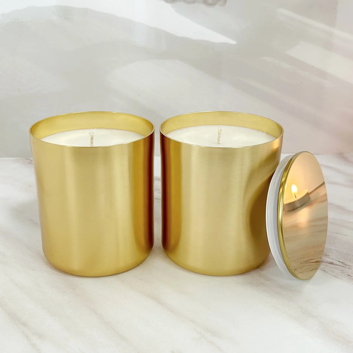 Unique aluminum jar candle container Container Empty metal candle holder for home decoration candle making