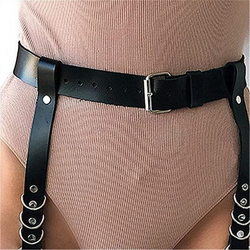 Euro-American PU Customization Waist Chain Fashion Trend Personality Rivet Leg Loop Belt