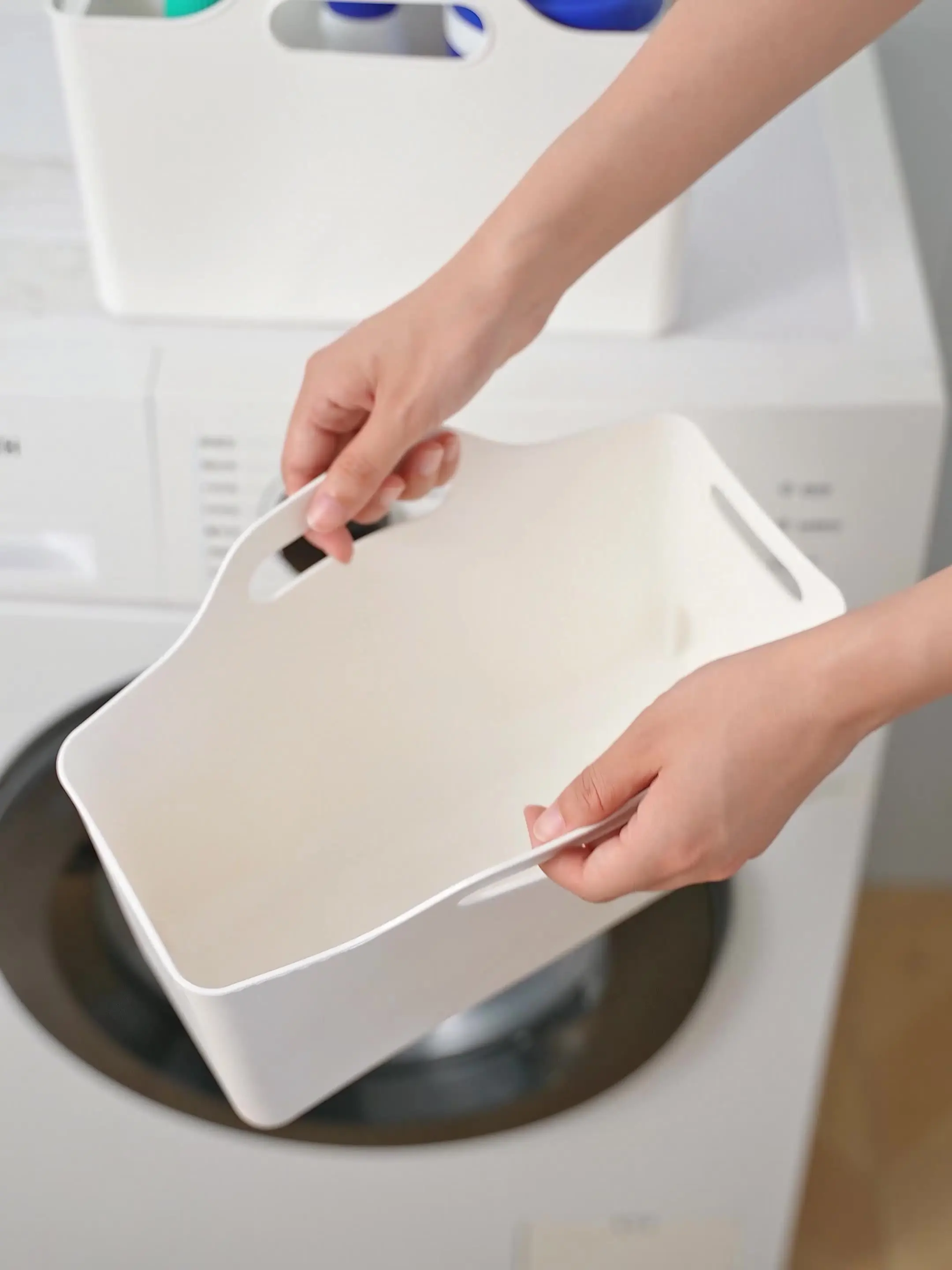 Plastic Lint Storage Laundry detergent Bin for Laundry Room Waste Lint Box holder for Organzation Trash Can basket with handle