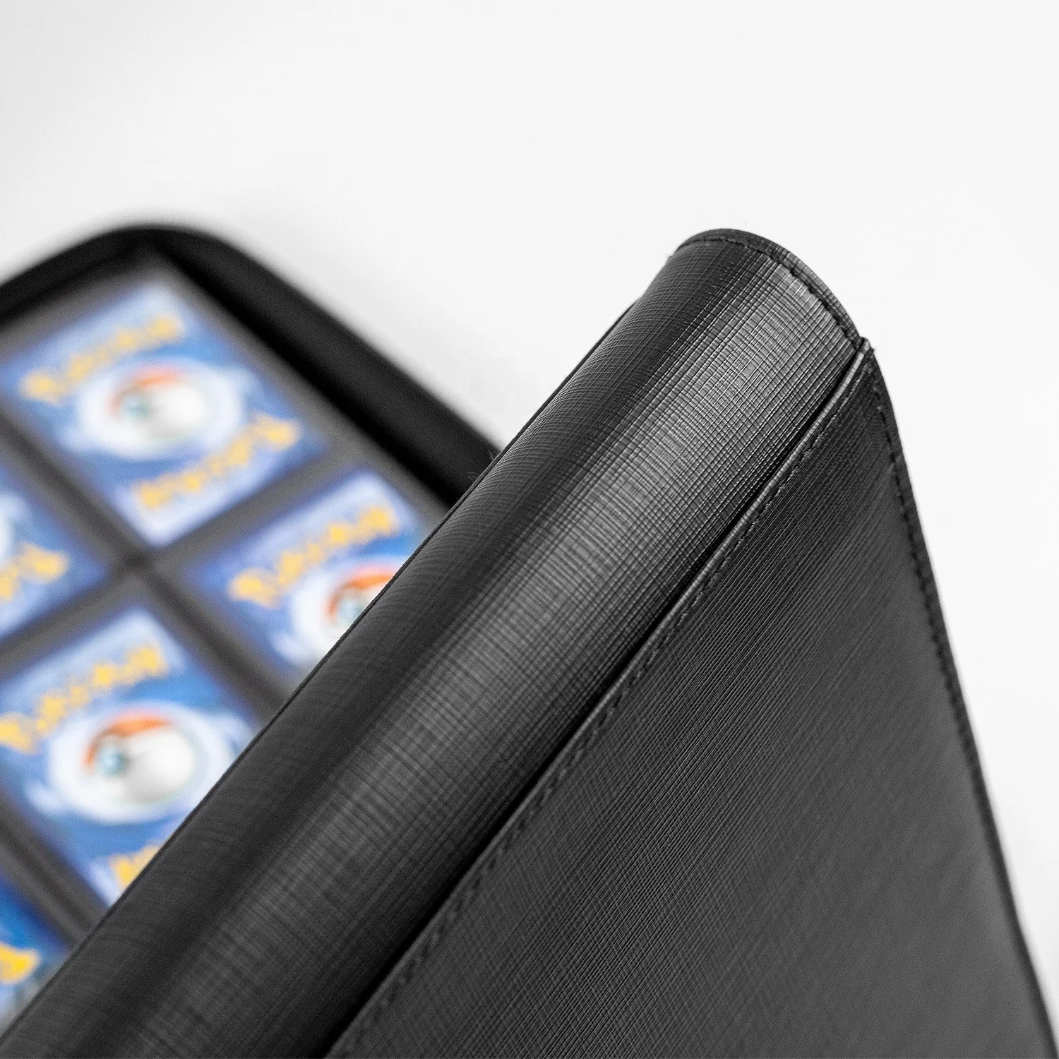 Premium 9 Pocket Waterproof Card Collector Folder Premium Black Zipper PU Leather Trading Card Album for 360 Cards