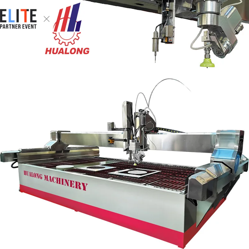 Good Service CNC Hualong Machinery 5 Axis Water Jet Waterjet Stone Cutting Machine