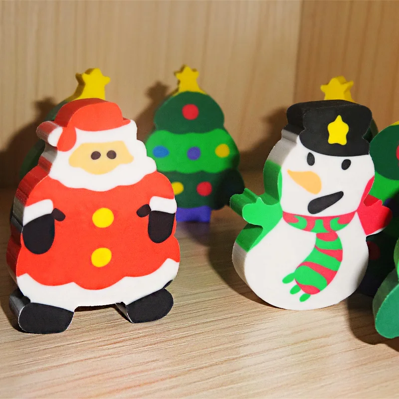 Novelty Animal Funny Christmas Rubber Eraser Pencil Topper For Kids
