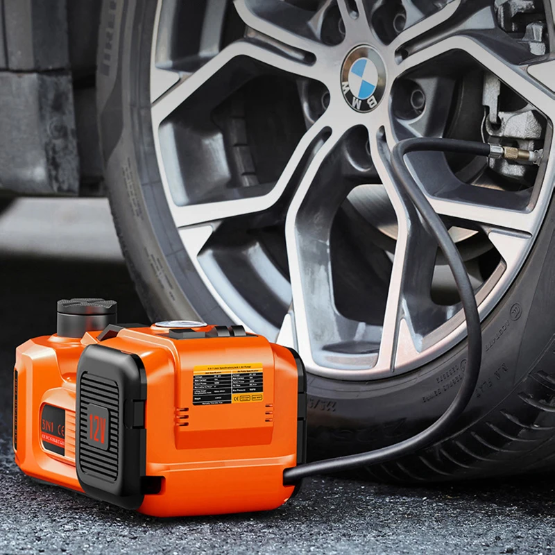 12V Electric Hydraulic Jack with Wrench & Inflation Pump Car Jack for Small SUV & Sedan Jacks for Vehicle Maintenance