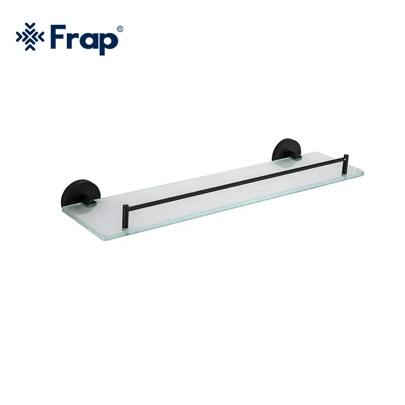 Frap Top Quality black Bathroom Glass shelf restroom shelf Hardware Accessories F30207