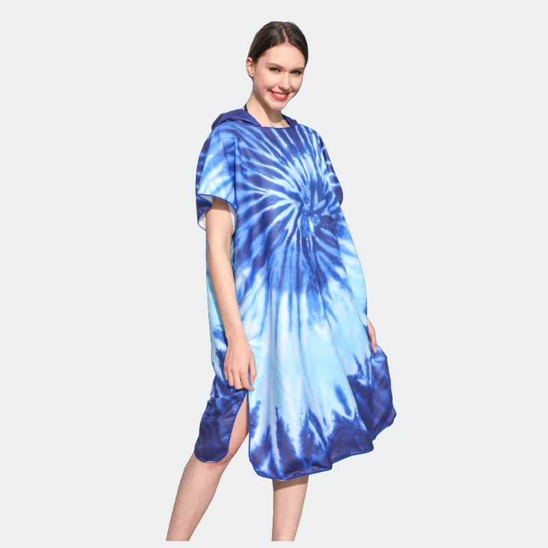 ready to ship micro fiber tie dry hooded towel adults super superdry hoodie towel beach products accept custom pattern