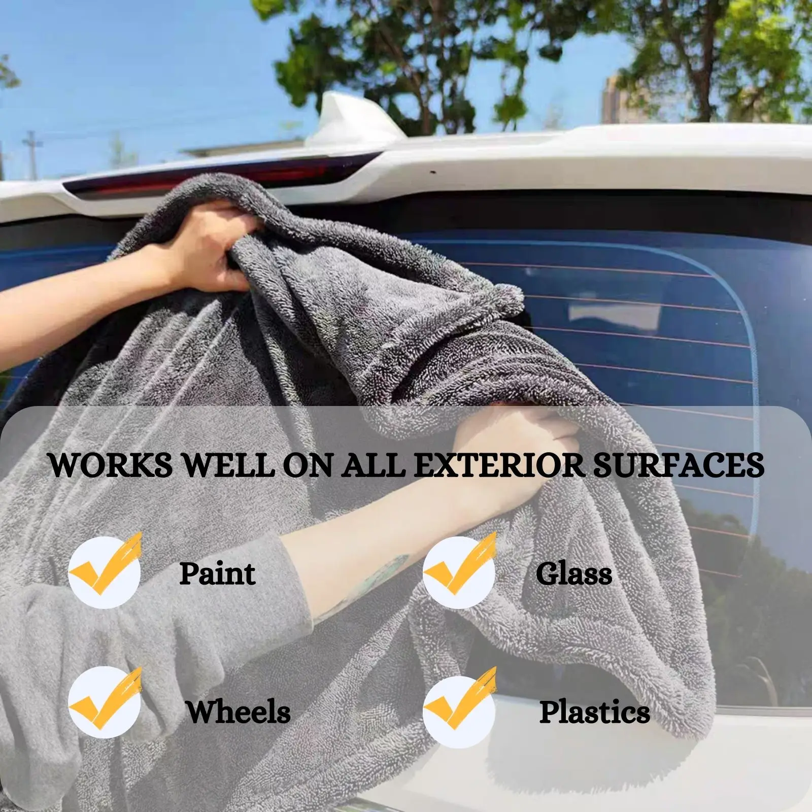 1400 GSM Double Twist Pile Microfiber Cars Detailing Cleaning Towel Thick Quick Dry Soft Super Absorbent Car Wash Drying Towels