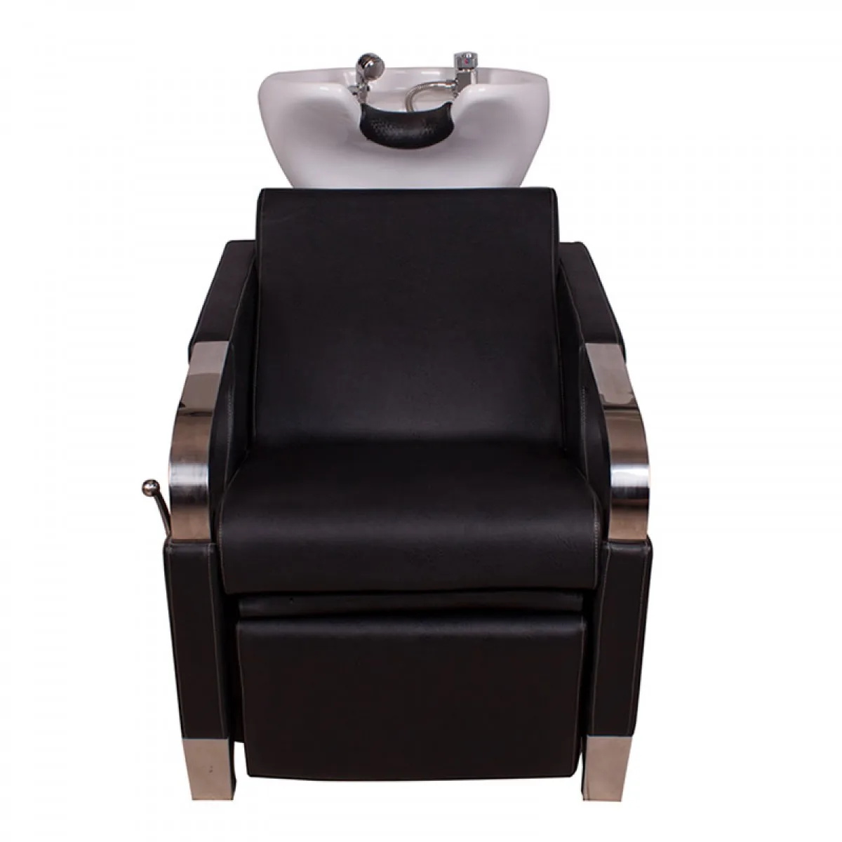 High-End Shampoo Chair Barber Shop Special Stainless Steel Semi-Horizontal Ceramic Deep Basin Hair Salon Flushing Chair