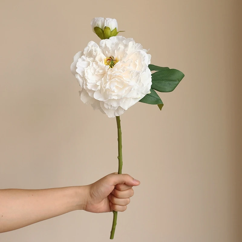 SEASON 2 Heads Peony Burnt Edge Artificial Flower for Home Table Decoration Single Silk Flowers Real Looking Peonies Flower