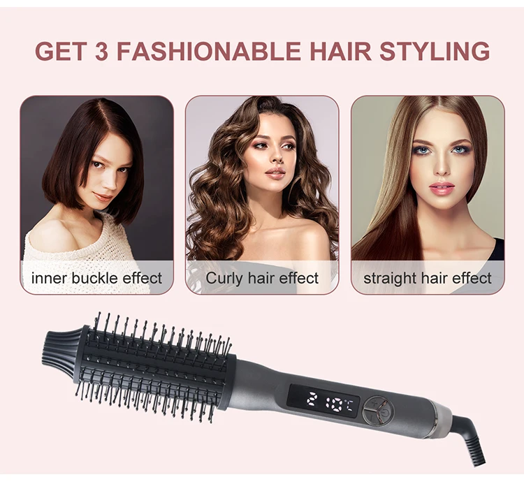 Popular Design Hair Styling Iron Ptc Heat Curling Brush Portable Hot Hair Curler Comb With Teeth