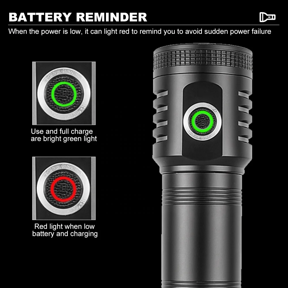 Small Flashlight 8pcs XPG LED 3000 Lumen Portable Flashlight 4 colors Powerful Torch Light Support Output Power Bank Flashlight