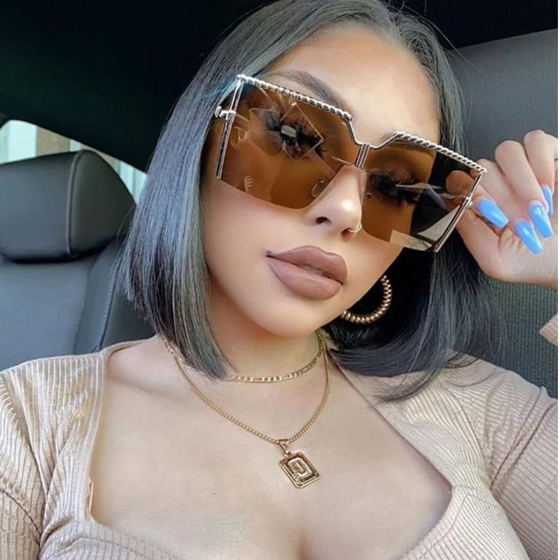 Trendy Square Female UV400 Sun Glasses Fashion Oversized Gradient Shades Women Sunglasses 2022