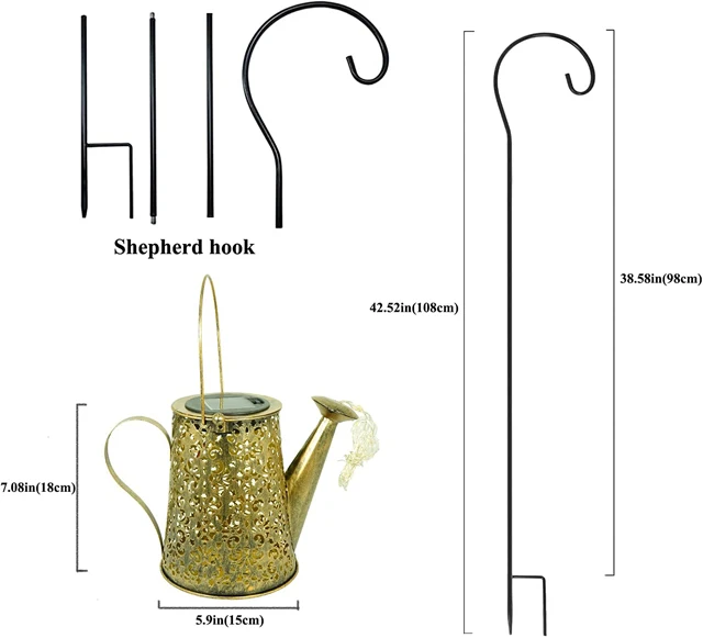 olar Metal Lantern Hanging Mason Jar Light Landscape Decoration Lantern Hanging Big Solar Metal Watering Can Lights Garden Table