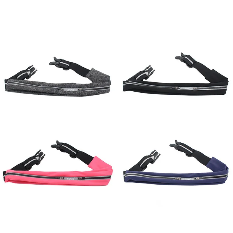 Outdoor Wear-Resistant Reflective Fanny Pack Fitness Running Waterproof Ultra Thin Double Section Leica Belt Marathon Waist Bag