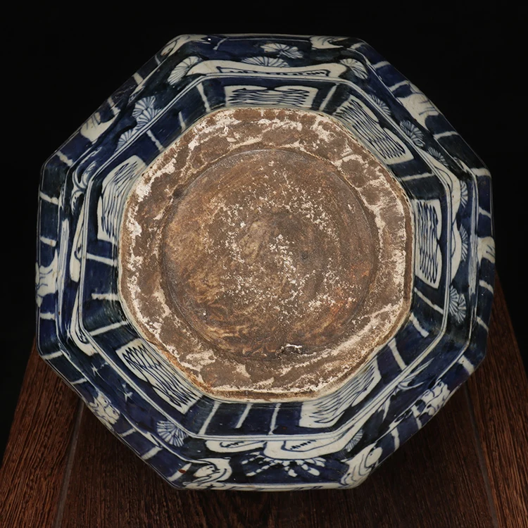 jingdezhen antique home decors ceramics vases Porcelain Blue and White Octagonal Large Ceramic Vases and Plant Pots