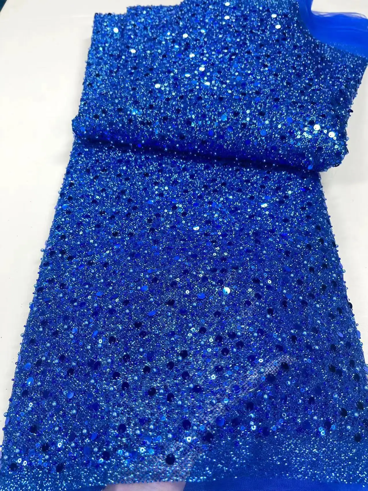 Colorful heavy Handmade embroidery beaded bridal lace fabric beaded lace fabric for wedding evening dress