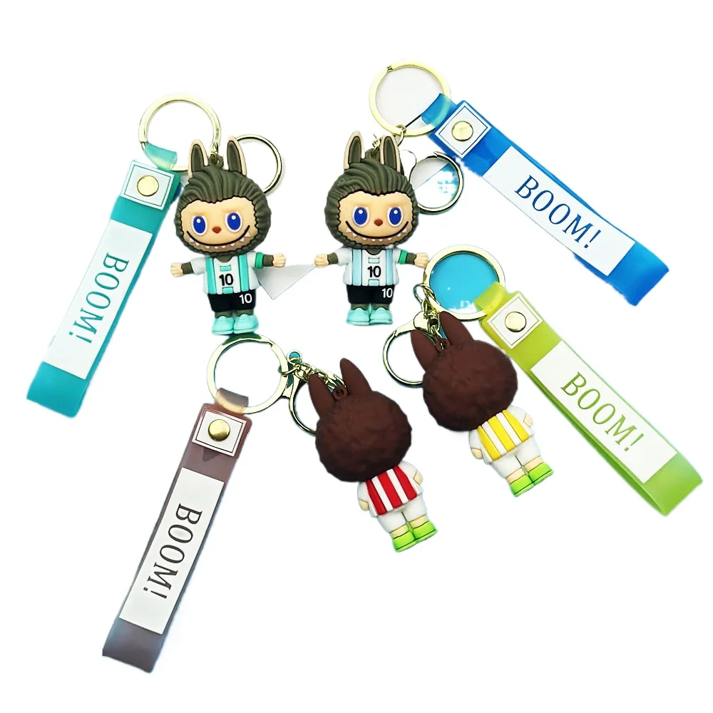 Large Labubu Sheep Football Jersey Doll Keychain Bag Pendant Blind Box Toy Small Gift