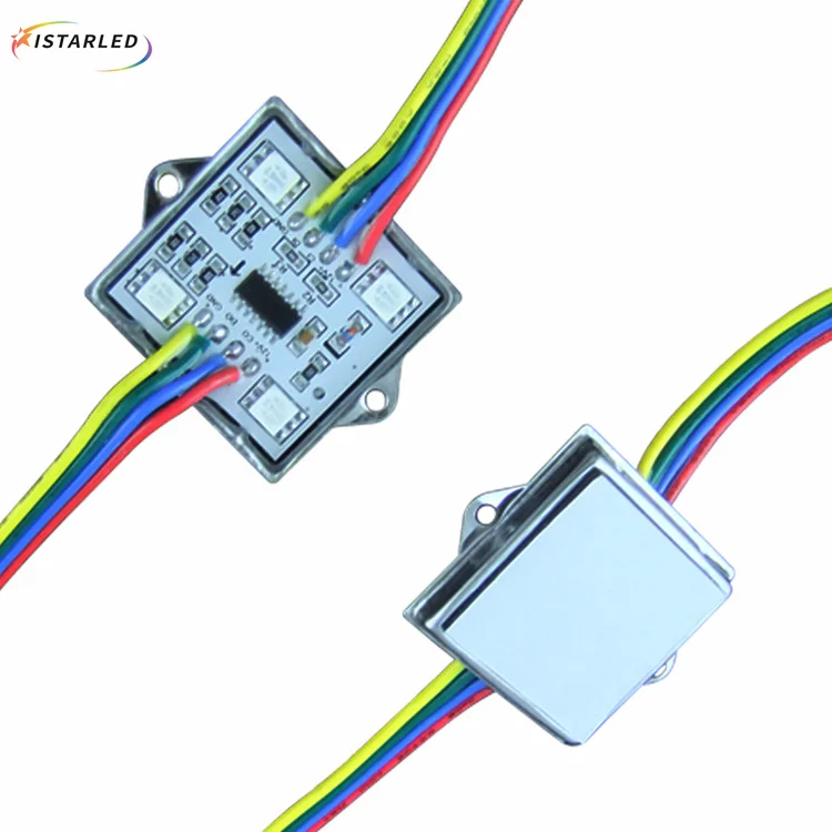 Ws2811 ws2801 квадратный 35 мм 36 4led smd5050 rgb пиксельный светодиодный модуль