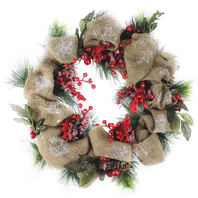 Wholesale handcraft indoor decorations easter egg artificial autumn leaves 3d christmas wreath light