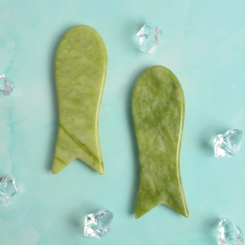 
New design green healing gua sha scraping natural big stone 