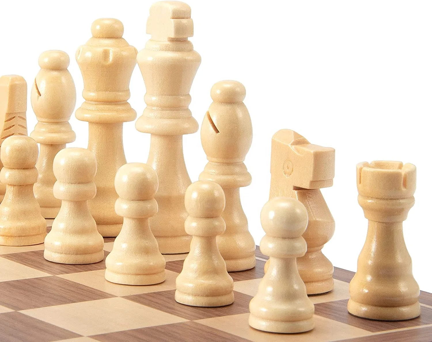 32 Pieces Standard Tournamen Staunton Wood Chessmen Chess Game for Chessboard, Replacement of Missing  Wooden Chess Pieces Only