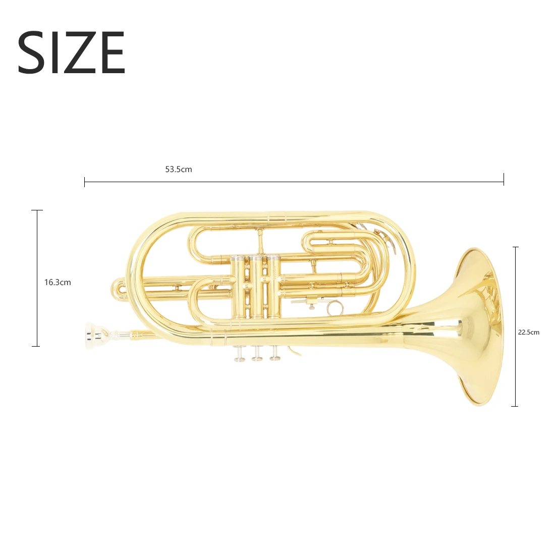 Factory Wholesale 3 Piston Brass Tube Body Monel Piston Bb Tone Vertical Key Marching French Horn With Case