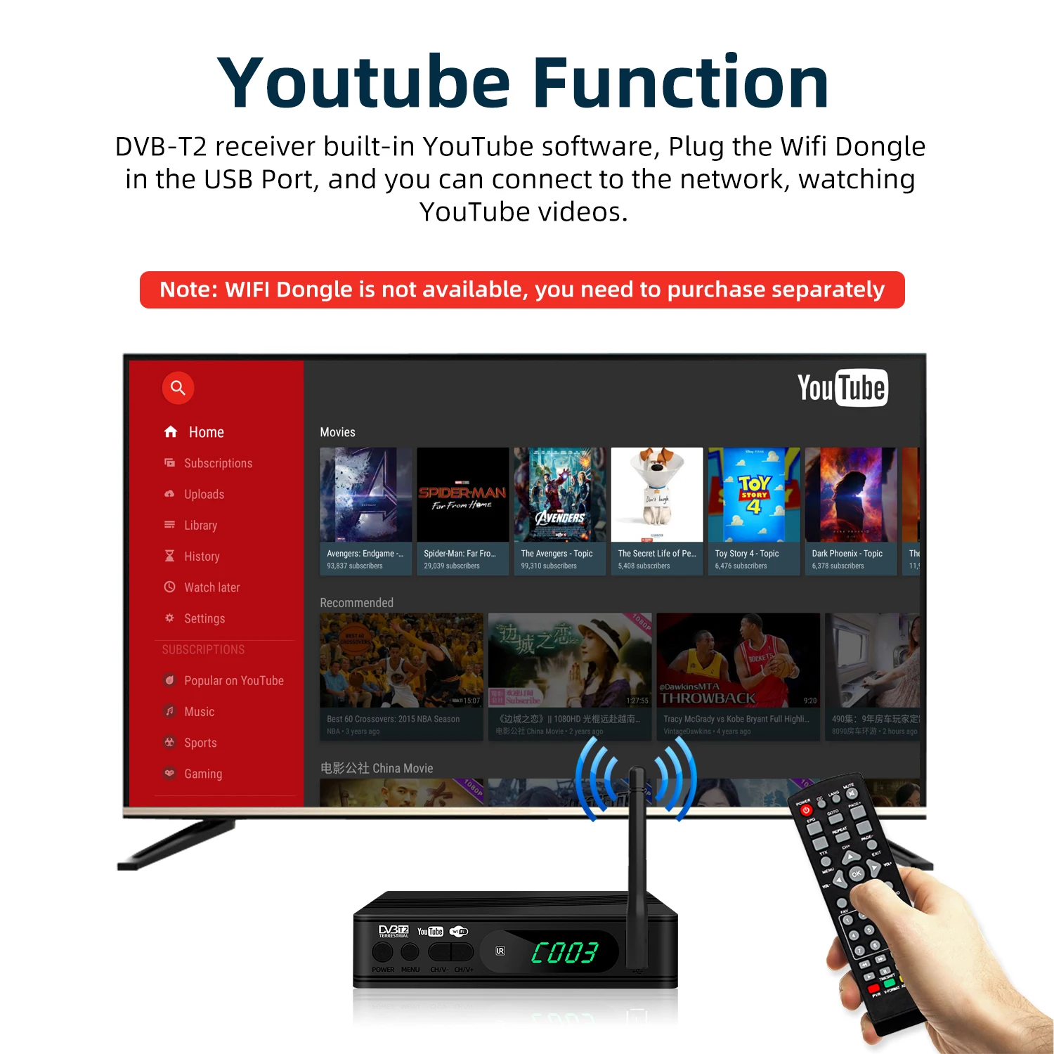 Российский цифровой ресивер DVB T2 C 1080p full hd MEGOGO Смарт ТВ приставка с двумя