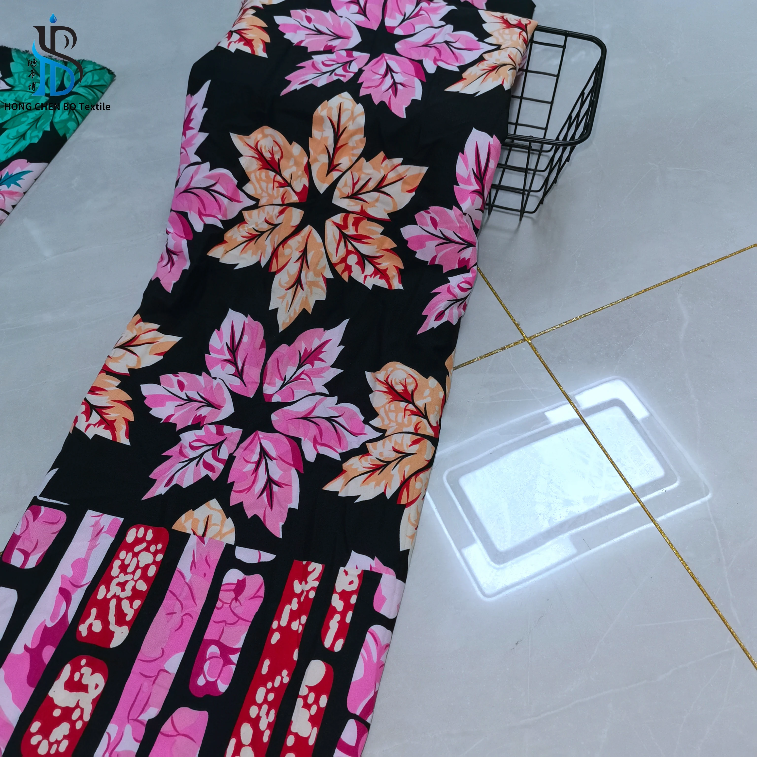 Factory direct price woven custom stretch print polyester fabric for clothing and skirt