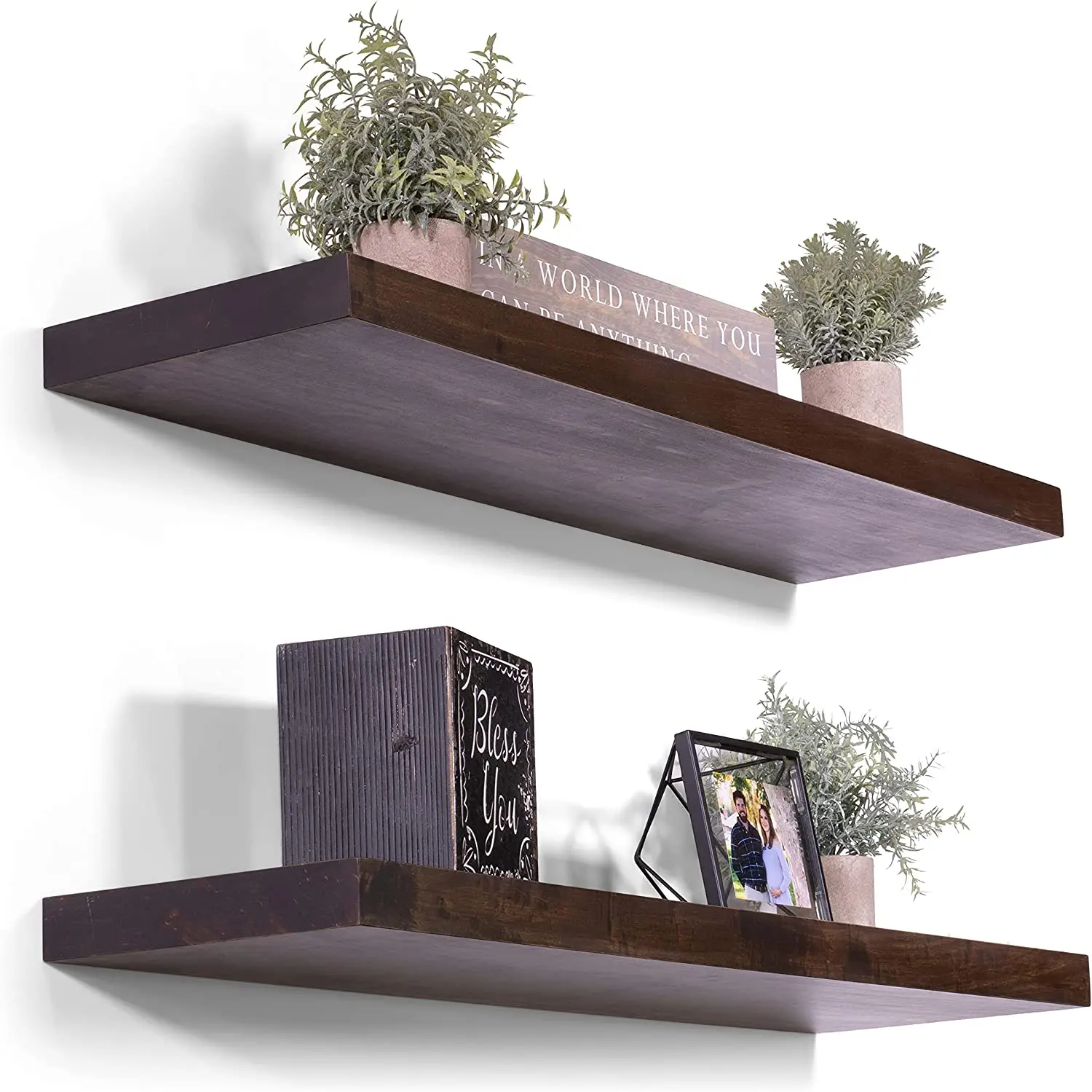 Floating Shelves Organizer Wall Hanging Storage Rack Holder Customized Logo Brown Flower Wooden Trophy Wooden Shield Wall Bamboo