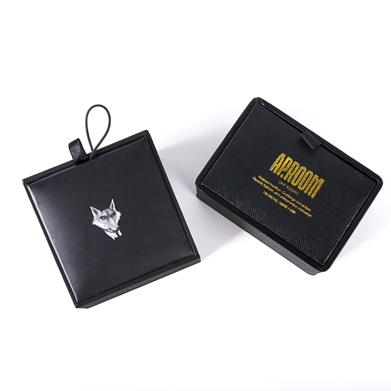 
Custom Logo Luxury Leather Decoration Man Tie Cufflinks Packaging Box 
