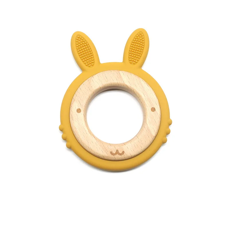 Delicate Wood Teething Ring Portable Infant Teething Aid Unique Wood Chew Toy
