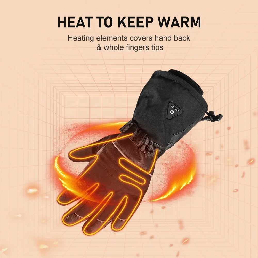 Водонепроницаемые перчатки с подогревом для мужчин и женщин, водонепроницаемые кожаные зимние лыжные теплые перчатки с электрическим перезаряжаемым аккумулятором