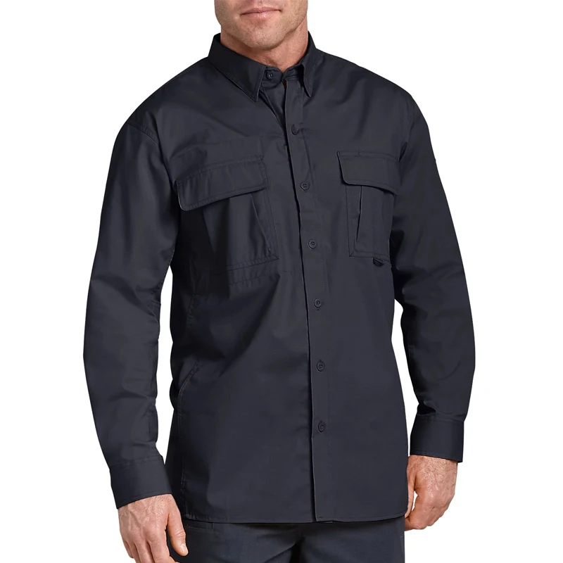 Custom long sleeve ripstop work shirt for men cargo shirt khaki tactical shirt