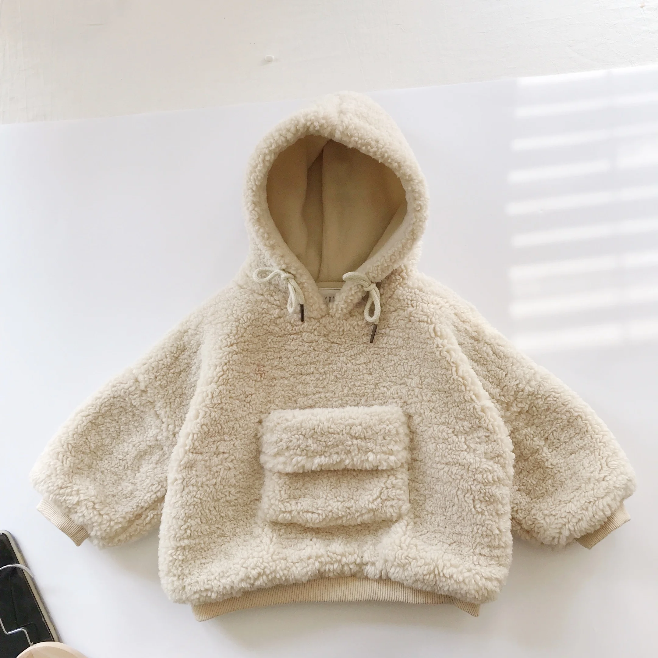 
6138/Newest fashion plush infant girl warm winter sweater hooded thicken toddler girls pullover top 