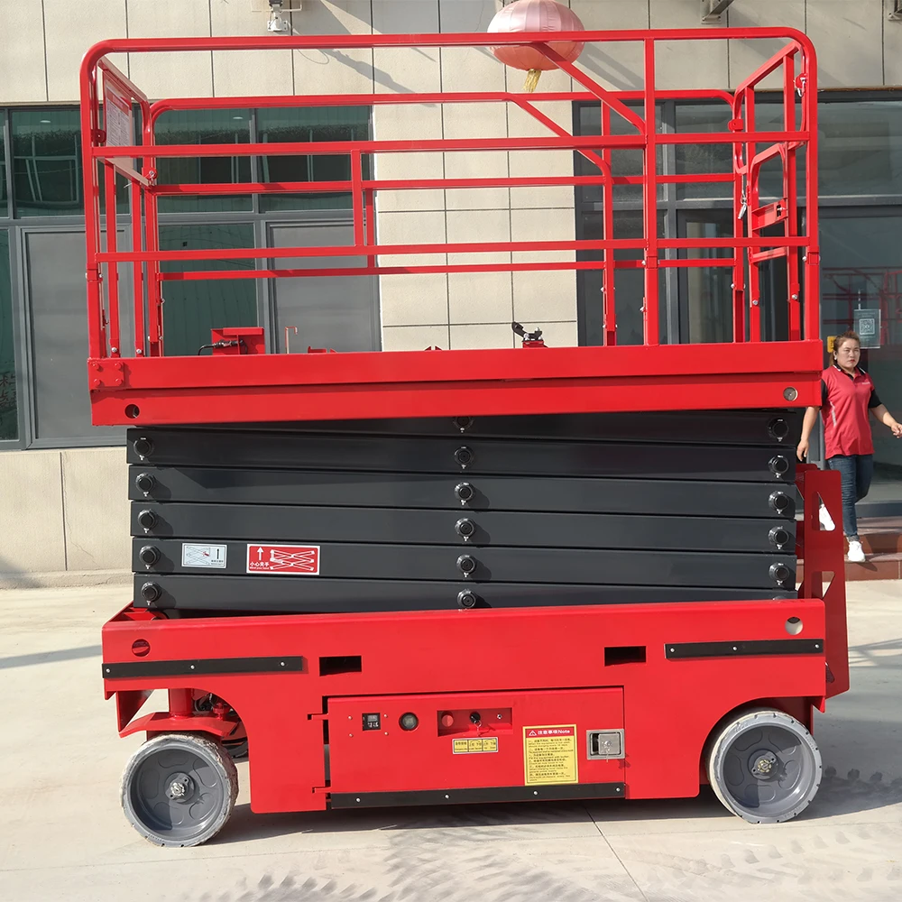 12m Self-Propelled Elevated Work Platform Battery Drive Hydraulic Lifting Scaffold Platform