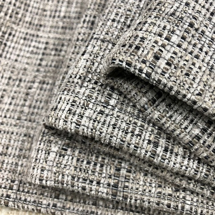 Chenille soft yarn dyed plain weave polyester mesh fabric sofa modern upholstery