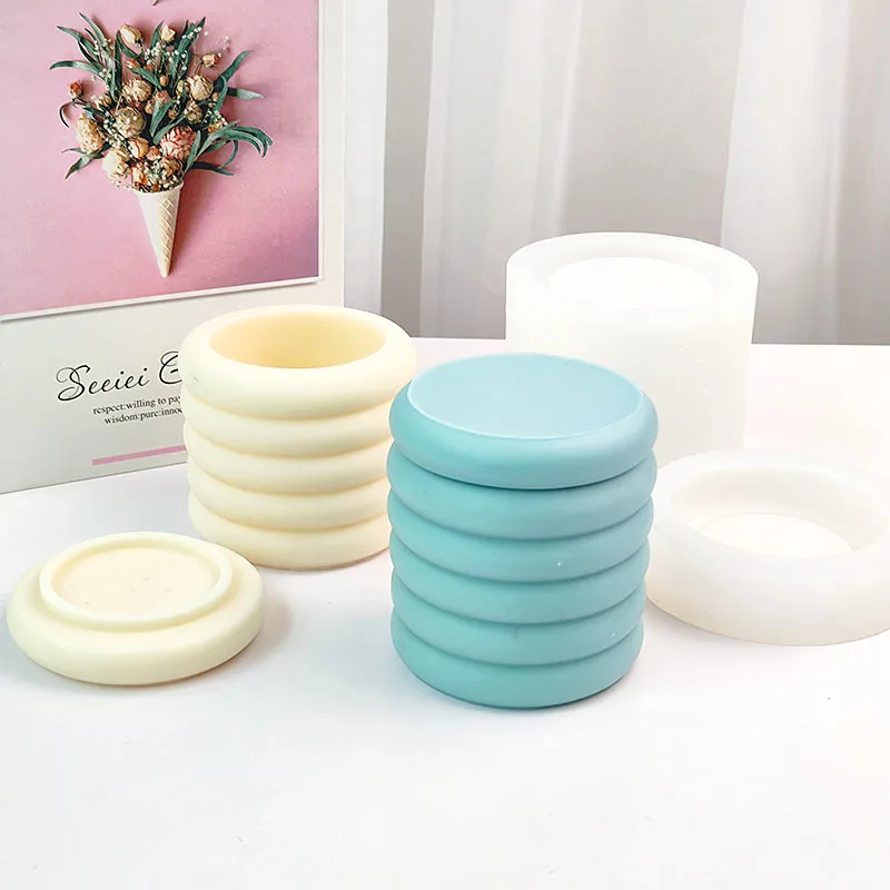 Ring Candle Cup Silicone Mold Cement Candle Cup Gypsum Candle Jar Diy Aromatherapy Cup Epoxy Resin Mold
